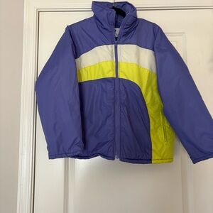 Old Navy Kids Purple Yellow Waterproof Puffer Jacket